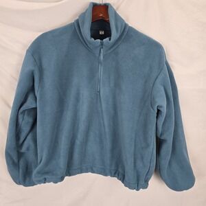 Uniqlo Women's Fleece Half Zip Pullover Shirt Oversized‎ Women's Small Blue